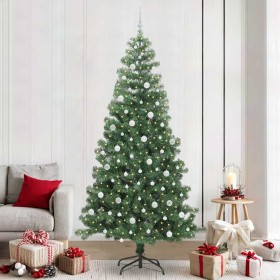 Árbol de Navidad con 300 LED con soporte Verde 240 cm PVC