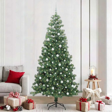 Árbol de Navidad con 300 LED con soporte Verde 240 cm PVC