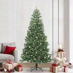 Árbol de Navidad con 300 LED con soporte Verde 240 cm PVC