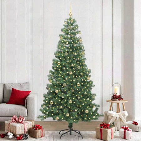 Árbol de Navidad con 300 LED con soporte Verde 240 cm PVC