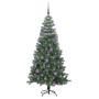 Árbol de Navidad con 300 LED con soporte Verde 240 cm PVC