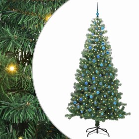 Árbol de Navidad con 300 LED con soporte Verde 240 cm PVC