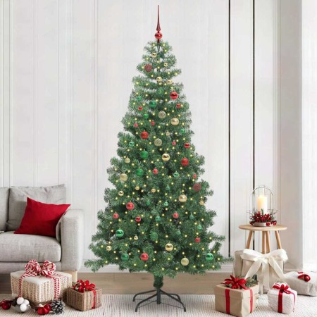 Árbol de Navidad con 300 LED con soporte Verde 240 cm PVC