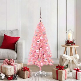 Árbol de Navidad con 150 LED con soporte Rosa 120 cm PVC