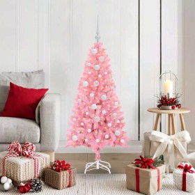Árbol de Navidad con 150 LED con soporte Rosa 120 cm PVC