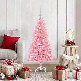 Árbol de Navidad con 150 LED con soporte Rosa 120 cm PVC