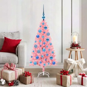 Árbol de Navidad con 150 LED con soporte Rosa 120 cm PVC