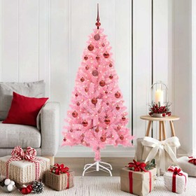 Árbol de Navidad con 150 LED con soporte Rosa 150 cm PVC