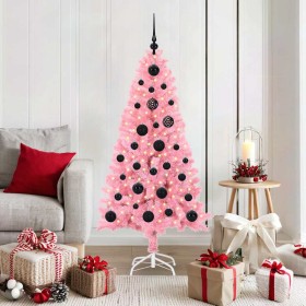 Árbol de Navidad con 150 LED con soporte Rosa 150 cm PVC