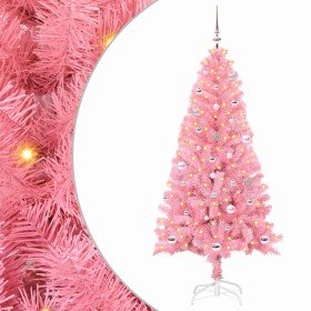 Árbol de Navidad con 150 LED con soporte Rosa 150 cm PVC