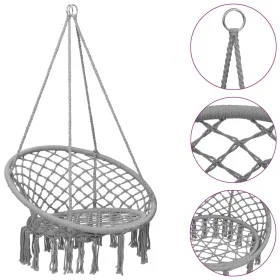 Hammock swing hanging chair 80 cm gray by vidaXL, Swings and seesaws - Ref: Foro24-93157, Price: 55,01 €, Discount: %