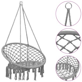 Hammock Swing Hängesessel 80 cm grau von vidaXL, Schaukeln und Wippen - Ref: Foro24-93157, Preis: 65,23 €, Rabatt: %