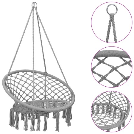 Hammock Swing Hängesessel 80 cm grau von vidaXL, Schaukeln und Wippen - Ref: Foro24-93157, Preis: 65,23 €, Rabatt: %