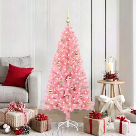 Árbol de Navidad con 150 LED con soporte Rosa 150 cm PVC