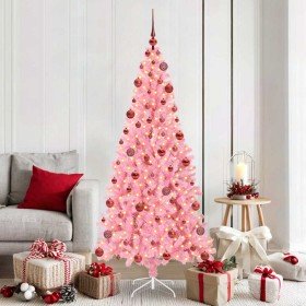Árbol de Navidad con 300 LED con soporte Rosa 180 cm PVC