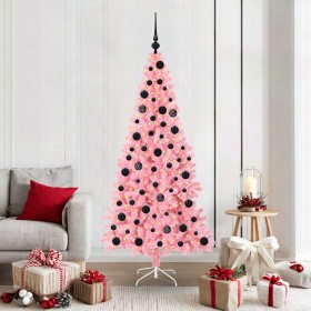 Árbol de Navidad con 300 LED con soporte Rosa 180 cm PVC