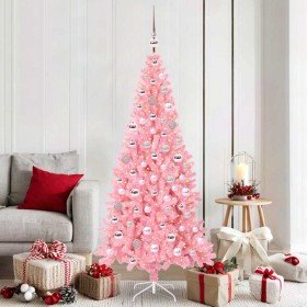Árbol de Navidad con 300 LED con soporte Rosa 180 cm PVC