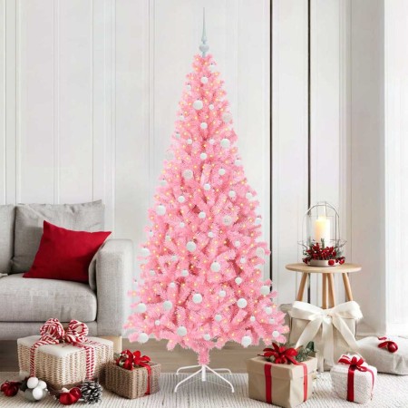 Árbol de Navidad con 300 LED con soporte Rosa 180 cm PVC en Arboles de navidad | Comprar online en Foro24