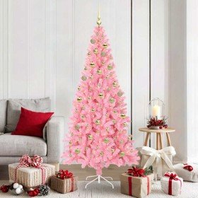 Árbol de Navidad con 300 LED con soporte Rosa 180 cm PVC