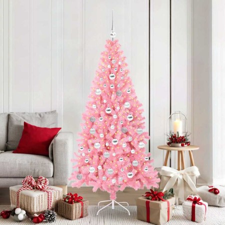 Árbol de Navidad con 300 LED con soporte Rosa 180 cm PVC