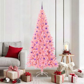 Árbol de Navidad con 300 LED con soporte Rosa 180 cm PVC