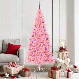 Árbol de Navidad con 300 LED con soporte Rosa 180 cm PVC