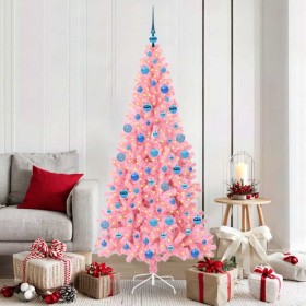Árbol de Navidad con 300 LED con soporte Rosa 180 cm PVC