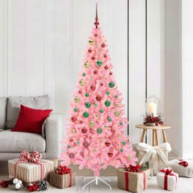 Árbol de Navidad con 300 LED con soporte Rosa 180 cm PVC