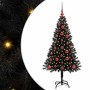 Árbol de Navidad con 150 LED con soporte Negro 120 cm PVC