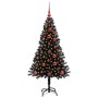 Árbol de Navidad con 150 LED con soporte Negro 120 cm PVC