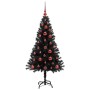 Árbol de Navidad con 150 LED con soporte Negro 120 cm PVC