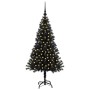 Árbol de Navidad con 150 LED con soporte Negro 120 cm PVC