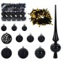 Árbol de Navidad con 150 LED con soporte Negro 120 cm PVC