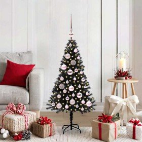 Árbol de Navidad con 150 LED con soporte Negro 120 cm PVC