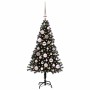 Árbol de Navidad con 150 LED con soporte Negro 120 cm PVC