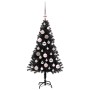 Árbol de Navidad con 150 LED con soporte Negro 120 cm PVC