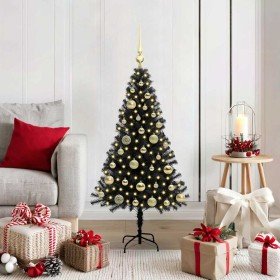 Árbol de Navidad con 150 LED con soporte Negro 120 cm PVC