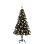 Árbol de Navidad con 150 LED con soporte Negro 120 cm PVC