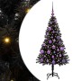 Árbol de Navidad con 150 LED con soporte Negro 120 cm PVC