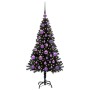 Árbol de Navidad con 150 LED con soporte Negro 120 cm PVC