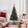 Árbol de Navidad con 150 LED con soporte Negro 120 cm PVC