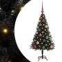 Árbol de Navidad con 150 LED con soporte Negro 120 cm PVC