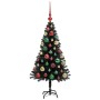 Árbol de Navidad con 150 LED con soporte Negro 120 cm PVC