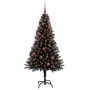 Árbol de Navidad con 150 LED con soporte Negro 150 cm PVC