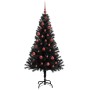 Árbol de Navidad con 150 LED con soporte Negro 150 cm PVC