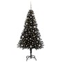 Árbol de Navidad con 150 LED con soporte Negro 150 cm PVC