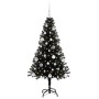 Árbol de Navidad con 150 LED con soporte Negro 150 cm PVC