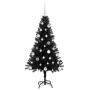 Árbol de Navidad con 150 LED con soporte Negro 150 cm PVC