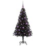Árbol de Navidad con 150 LED con soporte Negro 150 cm PVC