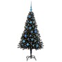 Árbol de Navidad con 150 LED con soporte Negro 150 cm PVC